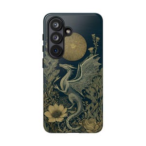 Dragon Phone Case Dark Botanical Fantasy Cottagecore iPhone 13 14 15 16 17 Pro Max Air & Samsung Galaxy S26 Tough Cases image 3