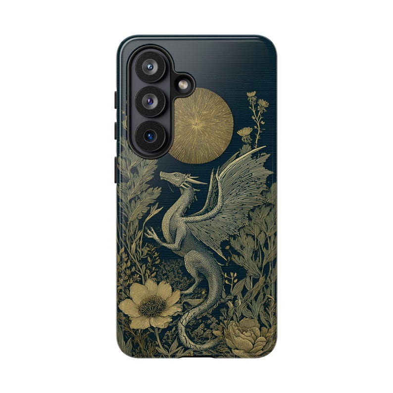 Dragon Phone Case Dark Botanical Fantasy Cottagecore iPhone 13 14 15 16 17 Pro Max Air & Samsung Galaxy S26 Tough Cases image 3