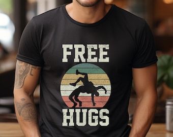Free Hugs Wrestling Shirt Wrestler Tshirt Funny Wrestle Vintage Wrestler Gift Grappling Wrestling Mom T-Shirt