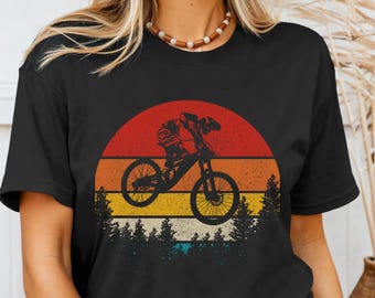 Mountain Bike Shirt Vintage Mountain Biking Tshirt Enduro Bicycle Cycling Downhill T-Shirt MTB Tee Mountain Biker Gift idea