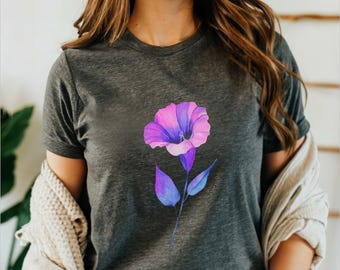 Morning Glory Flower Shirt September Birth Flower Tshirt Floral Wildflower Wild Flower Birthday Gifts T-Shirt