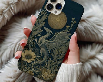 Etui na telefon Dragon Dark Botanical Fantasy Cottagecore na iPhone'a 13 14 15 16 17 Pro Max Air i Samsunga Galaxy S26 Tough Cases