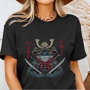 Samurai Frog Shirt Funny Frog Tshirt Japanese Samurai Frog Lover Gift T-Shirt