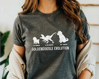 Goldendoodle Shirt Evolution Goldendoodle Tshirt Doodle Mom Shirt Doodle Dad Tee Funny Goldendoodle Gifts Dog Owner T-Shirt