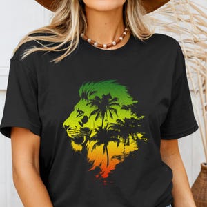 Lion Of Judah Shirt Reggae Music Tshirt Vintage Jamaican Palm Trees Rastafari Rasta African Jamaica Rastafarian Tee Gift Idea T-Shirt