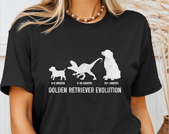 Golden Retriever Shirt Evolution Golden Retriever Tshirt Golden Retriever Mom Dad Tee Funny Golden Retriever Gifts Dog Owner T-Shirt