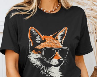 Fox Wearing Sunglasses T-Shirt Funny Fox Lover Shirt Fox Gifts Fox Tshirt Gift Idea