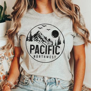 PNW Shirt Pacific Northwest T-Shirt Oregon Washington Vintage Mountains Hiking Nature Outdoors Souvenir Pride PNW Gift Idea