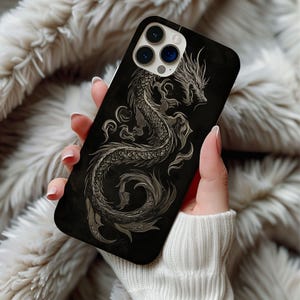 Chinese Dragon Phone Case Vintage Asian Painting Artful Japanese Dragon Gift Samsung Galaxy Iphone 13 14 15 16 Casing Tough Phonecase