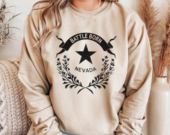 Nevada Day Sweater Nevada Flag Sweatshirt Vintage Battle Born Nevada Pride Gift Idea Crewneck Sweatshirt