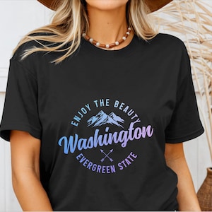 Washington Evergreen State Shirt Washington PNW Tshirt Washington Pride Souvenirs Hiking Nature Lover Gift Idea T-Shirt
