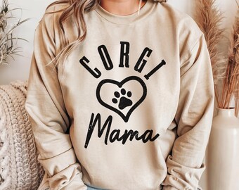 Corgi Mama Sweatshirt Corgi Mom Sweater Cute Vintage Dog Lover Corgi Gift Idea Crewneck Sweatshirt