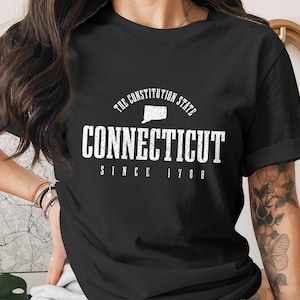 T-shirt Connecticut, l'État constitutionnel depuis 1788, t-shirt vintage vieilli CT fierté, chemise unisexe cadeau Connecticut