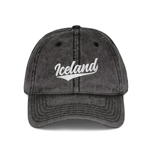 Embroidered Iceland Baseball Hat Embroidery Retro Sports Style Reykjavik Iceland Souvenirs Gift Idea Vintage Cap