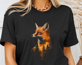 Fox Nature Lover Shirt Fox Tshirt Mountains Forest Animal Hinking Camping Fox Lover Gift T-Shirt
