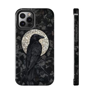 Black Crow Raven Stained Glass Phone Case Moon Celestial Gothic Witchy Goth Gift iPhone 13 14 15 16 17 Pro Max Air Casing Tough Phonecase image 5