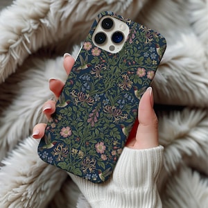 Intrygujący kwiatowy kolibrowy futerał na iPhone'a 14 15 16 17 Pro Max na Samsunga Galaxy S26, ogród botaniczny w stylu vintage, sztuka ptaka rubinowego