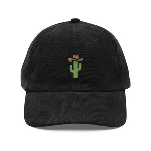 Cactus Cowboy Hat Embroidered Corduroy Cowgirl Baseball Hat Vintage Cactus Embroidery Boho Yeehaw Western Cowgirl Gifts Corded Vintage Cap