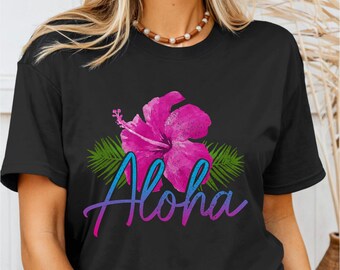 Hawaii Aloha T-Shirt Hawaiian Islands Hibiscus Flower Shirt Hawaii Souvenirs Hawaii Gifts Hawaii Tshirt