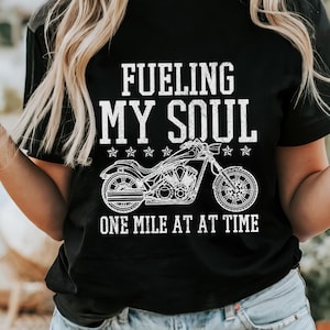 Biker Shirt Fueling My Soul Tshirt Vintage Motorcycle Tee Gift T-Shirt