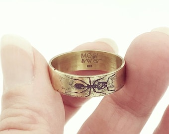 Handmade Brass Ant Ring, Insect Jewelry, Insect Jewellery, Insect Ring, Ant Jewelry, Entomology Gift, Entomologist Gift, Geek Gift