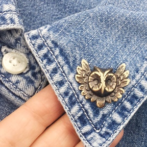 Owl Pin, Barn Owl Pin, Owl Jewelry, Owl Jewellery, Owl Brooch, Cute Owl Pin, Gold Owl Brooch, Barn Owl Brooch, Owl Lapel Pin, Owls, Owl Gift