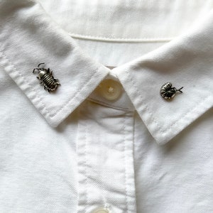 Sterling Silver, Brass, or Bronze Isopod Pins - Available Individually or as a Mismatched Pair!  Perfect Pillbug, Doodlebug, Roly Poly Gift!