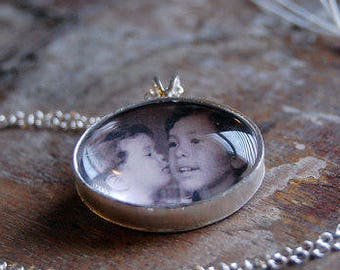 Personalized Custom Photo Necklace or Custom Photo Pendant -- Photo Jewelry Gifts are Perfect for Your Sister, Mom, Aunt, or Grandmom!