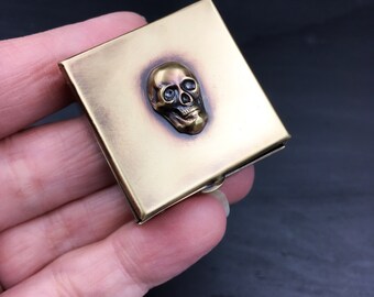 Small Pill Box Skull /& Wings Tiny Size Metal Pill Case Gothic Victorian Steampunk Pirate Accessories