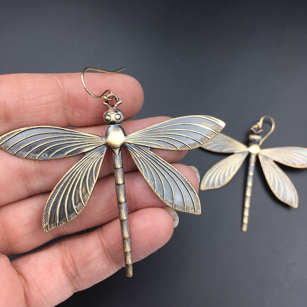 Dragonfly Earrings, Insect Earrings, Bug Earrings, Insect Jewelry, Dragonfly Jewelry, Dragonfly Jewellery, Dragonfly Charm, Damselfly Charm