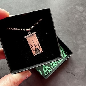 Handmade Nut Weevil Insect Necklace in Sterling Silver & Copper With Your Choice of Chain and Length -- Perfect Insect Lover Gift!