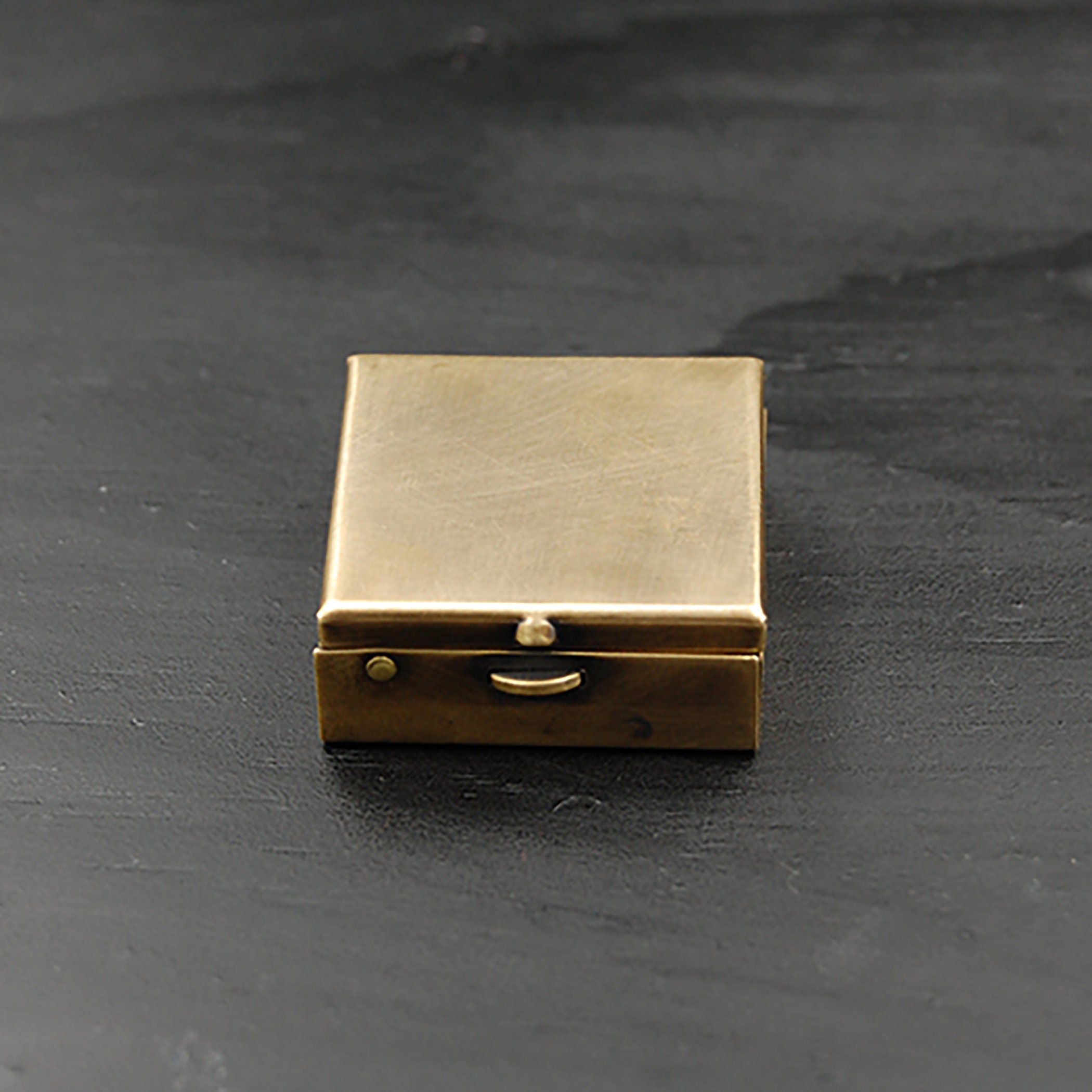 Simple 1.25 Square Brass Pill or Trinket Box You Can 