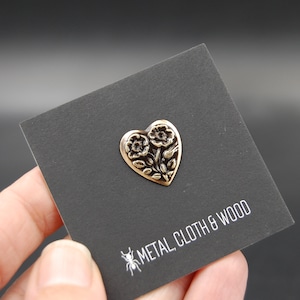 Small Victorian Heart Lapel Pin or Brooch with Locking Pin Back