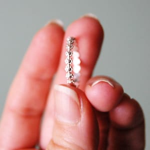 Sterling Silver Daisy Chain Ring – Handmade Floral Stacking Ring or Knuckle Ring – Minimalist Flower Band – Bright or Oxidized Finish!