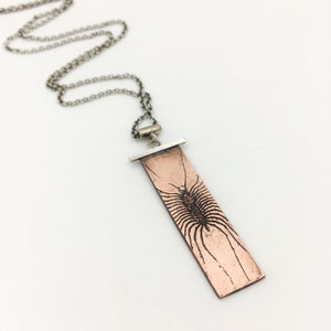 Handmade Customizable Centipede Necklace in Sterling Silver & Copper — for True Nature Lovers!