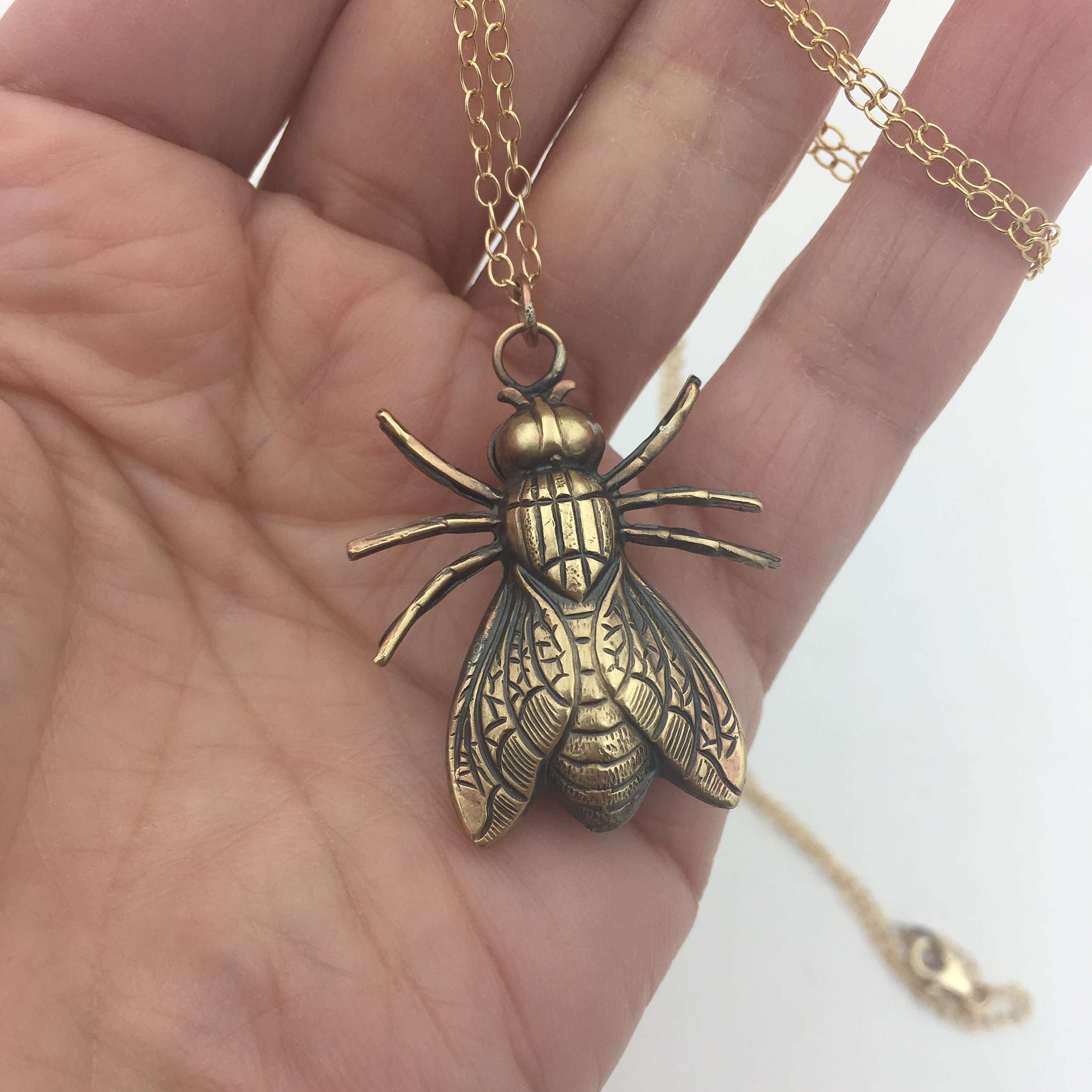 Fly Necklace Insect Necklace Bug Necklace Insect Jewelry Etsy