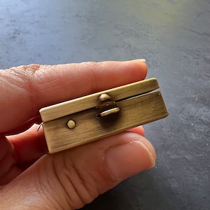 1.5" Square Brass Pill or Trinket Box — Perfect Pillbox for Purse or Pocket!