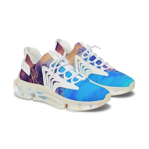Mesh Sneakers, Underwater Theme Shoes, Comfortable Walking Shoes, Women&#39;s Sneakers, Ocean Vibes Sneakers, Beach Theme Shoes