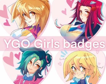 Insignia Corazón de Chicas YGO: Pin Anime Holográfico Arcoíris
