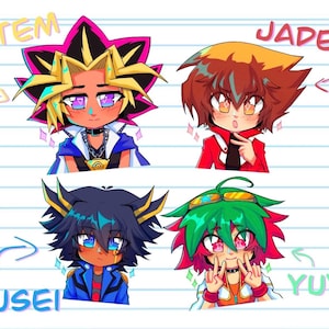 YGO protag stickers (star holo)