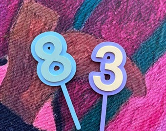 KIDS CUSTOM Number Cake Topper for Special Occasions