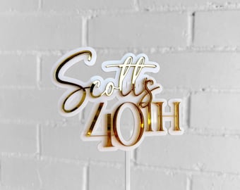 Classy Cursive Birthday Cake Topper for Special Occasions | Milestone Birthday