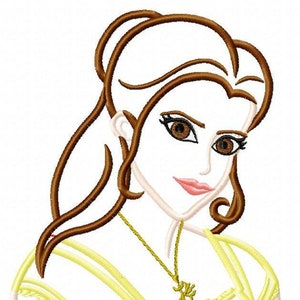 Belle Applique Design Beauty and Beast Original Drawing by UDOAppliques™ 2017 Versione Machine Embroidery Digital Download