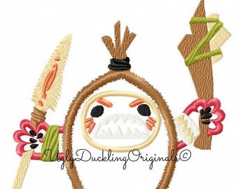 Moana Appliqué KakaMora Applique Design Coconut Embroidery Design Digital Download Original Artwork by UDO Appliques™