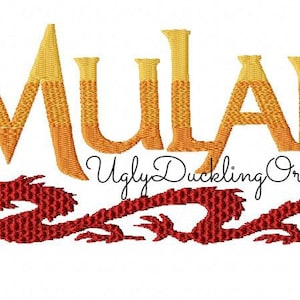 Mulan Embroidery Design Movie Logo Dragon Gradient Machine Digital Download 7x5 10x6