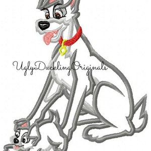 Lady Tramp Baby Pup Machine Embroidery Applique Design Digital Download