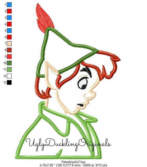 Peter Neverland Machine Embroidery Applique Design Digital