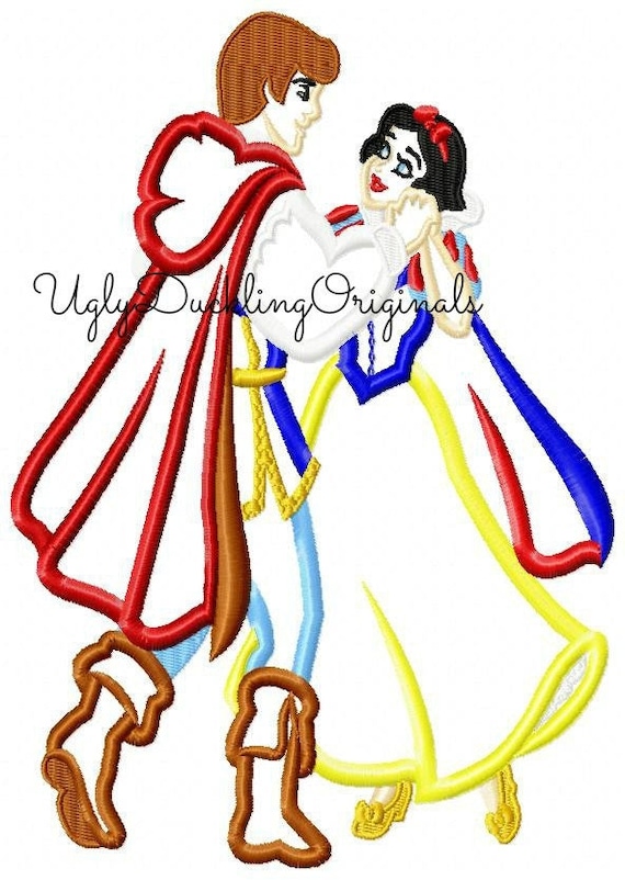 Snow White Prince Dancing Machine Embroidery Applique Design Digital Download