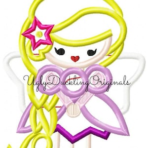 Rapunzel Applique Design Angel Cutie Princess Original Artwork by UDOappliques™  Machine Embroidery Digital Download
