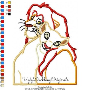 Simba Nala Lion King Machine Embroidery Applique Design Descarga digital